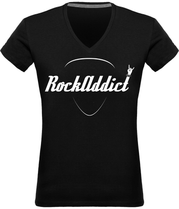 T-shirt Col V Femme RockAddict Officiel
