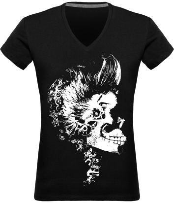 T-shirt Col V Rockbilly