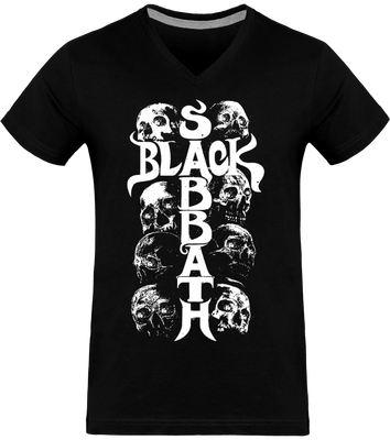 T-shirt Col V Homme Black Sabbath
