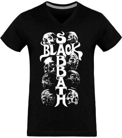 T-shirt Col V Homme Black Sabbath