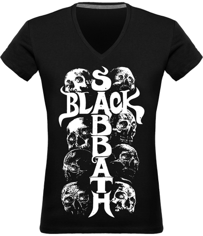 T-shirt Col V Femme Black Sabbath
